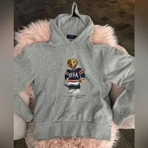 Polo Ralph lauren grey polo bear hoodie